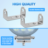 Nilight 2PCS Stainless Steel Mounting Base Brackets Adjustable Mount Bracket Kits for Round and Square 4.5Inch 27W 42W LED Light Bar, view 5