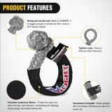 Nilight 2PCS Synthetic Soft Shackle 1/2 Inch x 24 Inch & Recovery Ring Kit - 56,000 LBS Shackle Breaking Strength with 46,000 LBS MBS Snatch Pulley for 4x4 Truck SUV ATV UTV Off-Road Vehicle Extraction (Gray), view 3