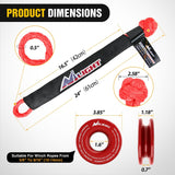 Nilight 2PCS Synthetic Soft Shackle 1/2 Inch x 24 Inch & Recovery Ring Kit - 56,000 LBS Shackle Breaking Strength with 46,000 LBS MBS Snatch Pulley for 4x4 Truck SUV ATV UTV Off-Road Vehicle Extraction (Red), view 2