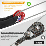 Nilight 2PCS Synthetic Soft Shackle 1/2 Inch x 24 Inch & Recovery Ring Kit - 56,000 LBS Shackle Breaking Strength with 46,000 LBS MBS Snatch Pulley for 4x4 Truck SUV ATV UTV Off-Road Vehicle Extraction (Red), view 6