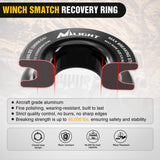 Nilight 2PCS Synthetic Soft Shackle 1/2 Inch x 24 Inch & Recovery Ring Kit - 56,000 LBS Shackle Breaking Strength with 46,000 LBS MBS Snatch Pulley for 4x4 Truck SUV ATV UTV Off-Road Vehicle Extraction, view 4