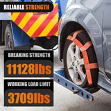 Nilight 2Pcs Tow Dolly Basket Straps with Flat Hook for 14 Inch-19 Inch Tires Car Heavy Duty Wheel 11128LBS Break Strength with 2 Axle for Trailer, view 4