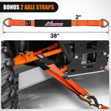 Nilight 2Pcs Tow Dolly Basket Straps with Flat Hook for 14 Inch-19 Inch Tires Car Heavy Duty Wheel 11128LBS Break Strength with 2 Axle for Trailer, view 5