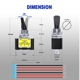 Nilight 2PCS Yellow LED Toggle Switch 12V DC 30A 3 Pin On Off 2 Position Heavy Duty Rocker Switch with 14AWG Wire for Automotive Cars Trucks Boats Racing Cars Auto Boat, view 3