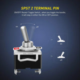 Nilight 5Pack 2Pin ON/OFF SPST Toggle Switch, view 3