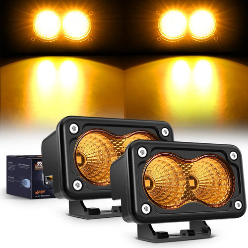 Nilight 3 Inch 1070LM Amber DRL Flood LED Pods (Pair)