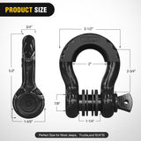 Nilight 3/4 Inch D Ring Anti-Theft Shackle Tow Hook Jeep Truck SUV ATV UTV | Off Road Recovery Gear 19T 41,887 lbs Break Strength 4.75T WLL Rust-Resistant Anti-Rattle Isolators Heavy Duty Black 2pack, view 2