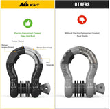 Nilight 3/4 Inch D Ring Anti-Theft Shackle Tow Hook Jeep Truck SUV ATV UTV | Off Road Recovery Gear 19T 41,887 lbs Break Strength 4.75T WLL Rust-Resistant Anti-Rattle Isolators Heavy Duty Black 2pack, view 3