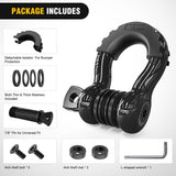 Nilight 3/4 Inch D Ring Anti-Theft Shackle Tow Hook Jeep Truck SUV ATV UTV | Off Road Recovery Gear 19T 41,887 lbs Break Strength 4.75T WLL Rust-Resistant Anti-Rattle Isolators Heavy Duty Black 2pack, view 4