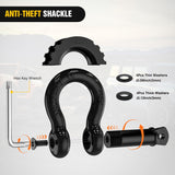 Nilight 3/4 Inch D Ring Anti-Theft Shackle Tow Hook Jeep Truck SUV ATV UTV | Off Road Recovery Gear 19T 41,887 lbs Break Strength 4.75T WLL Rust-Resistant Anti-Rattle Isolators Heavy Duty Black 2pack, view 5