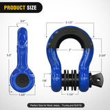 Nilight 3/4 Inch D Ring Anti-Theft Shackle Tow Hook Jeep Truck SUV ATV UTV | Off Road Recovery Gear 19T 41,887 lbs Break Strength 4.75T WLL Rust-Resistant Anti-Rattle Isolators Heavy Duty Blue 2pack, view 2