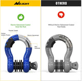Nilight 3/4 Inch D Ring Anti-Theft Shackle Tow Hook Jeep Truck SUV ATV UTV | Off Road Recovery Gear 19T 41,887 lbs Break Strength 4.75T WLL Rust-Resistant Anti-Rattle Isolators Heavy Duty Blue 2pack, view 3