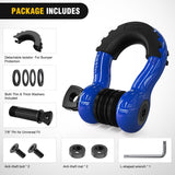 Nilight 3/4 Inch D Ring Anti-Theft Shackle Tow Hook Jeep Truck SUV ATV UTV | Off Road Recovery Gear 19T 41,887 lbs Break Strength 4.75T WLL Rust-Resistant Anti-Rattle Isolators Heavy Duty Blue 2pack, view 4