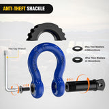 Nilight 3/4 Inch D Ring Anti-Theft Shackle Tow Hook Jeep Truck SUV ATV UTV | Off Road Recovery Gear 19T 41,887 lbs Break Strength 4.75T WLL Rust-Resistant Anti-Rattle Isolators Heavy Duty Blue 2pack, view 5