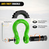 Nilight 3/4 Inch D Ring Anti-Theft Shackle Tow Hook Jeep Truck SUV ATV UTV | Off Road Recovery Gear 19T 41,887 lbs Break Strength 4.75T WLL Rust-Resistant Anti-Rattle Isolators Heavy Duty Green 2pack, view 5
