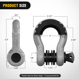 Nilight 3/4 Inch D Ring Anti-Theft Shackle Tow Hook Jeep Truck SUV ATV UTV | Off Road Recovery Gear 19T 41,887 lbs Break Strength 4.75T WLL Rust-Resistant Anti-Rattle Isolators Heavy Duty Grey 2pack, view 2