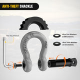 Nilight 3/4 Inch D Ring Anti-Theft Shackle Tow Hook Jeep Truck SUV ATV UTV | Off Road Recovery Gear 19T 41,887 lbs Break Strength 4.75T WLL Rust-Resistant Anti-Rattle Isolators Heavy Duty Grey 2pack, view 5