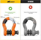 Nilight 3/4 Inch D Ring Anti-Theft Shackle Tow Hook Jeep Truck SUV ATV UTV | Off Road Recovery Gear 19T 41,887 lbs Break Strength 4.75T WLL Rust-Resistant Anti-Rattle Isolators Heavy Duty Orange 2pack, view 3