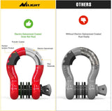 Nilight 3/4 Inch D Ring Anti-Theft Shackle Tow Hook Jeep Truck SUV ATV UTV | Off Road Recovery Gear 19T 41,887 lbs Break Strength 4.75T WLL Rust-Resistant Anti-Rattle Isolators Heavy Duty Red 2pack, view 3