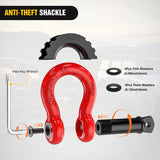 Nilight 3/4 Inch D Ring Anti-Theft Shackle Tow Hook Jeep Truck SUV ATV UTV | Off Road Recovery Gear 19T 41,887 lbs Break Strength 4.75T WLL Rust-Resistant Anti-Rattle Isolators Heavy Duty Red 2pack, view 5