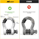 Nilight 3/4 Inch D Ring Anti-Theft Shackle Tow Hook Jeep Truck SUV ATV UTV | Off Road Recovery Gear 19T 41,887 lbs Break Strength 4.75T WLL Rust-Resistant Anti-Rattle Isolators Heavy Duty White 2pack, view 3
