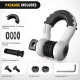 Nilight 3/4 Inch D Ring Anti-Theft Shackle Tow Hook Jeep Truck SUV ATV UTV | Off Road Recovery Gear 19T 41,887 lbs Break Strength 4.75T WLL Rust-Resistant Anti-Rattle Isolators Heavy Duty White 2pack, view 4