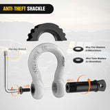 Nilight 3/4 Inch D Ring Anti-Theft Shackle Tow Hook Jeep Truck SUV ATV UTV | Off Road Recovery Gear 19T 41,887 lbs Break Strength 4.75T WLL Rust-Resistant Anti-Rattle Isolators Heavy Duty White 2pack, view 5