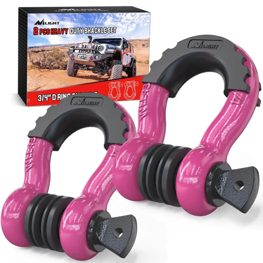Nilight 3/4 inch D-Ring Shackle Fuchsia (Pair)