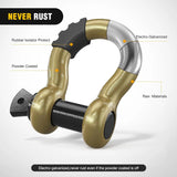 Nilight 3/4 inch D-Ring Shackle Gold (Pair), view 3