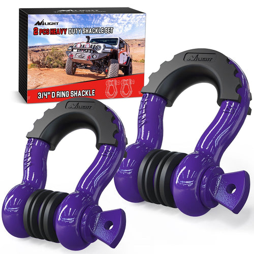 Nilight 3/4 inch D-Ring Shackle Purple (Pair)