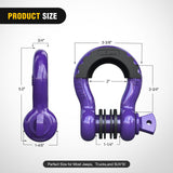 Nilight 3/4 inch D-Ring Shackle Purple (Pair), view 2