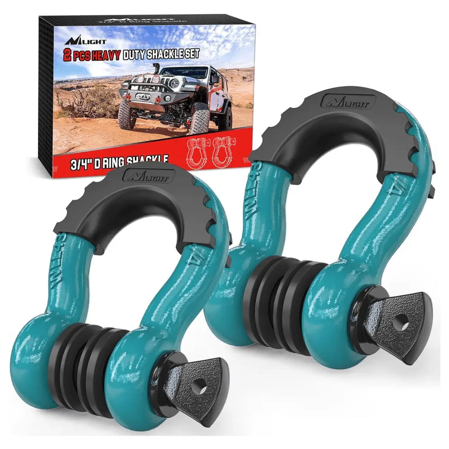 Nilight 3/4 inch D-Ring Shackle Teal (Pair)