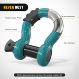 Nilight 3/4 inch D-Ring Shackle Teal (Pair), view 3