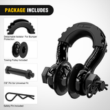 Nilight 3/4 inch D-Ring Shackle with Towing Pulley Black (Pair), view 3