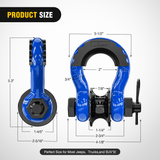 Nilight 3/4 inch D-Ring Shackle with Towing Pulley Blue (Pair), view 2