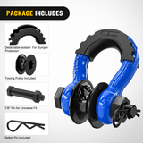 Nilight 3/4 inch D-Ring Shackle with Towing Pulley Blue (Pair), view 3