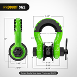 Nilight 3/4 inch D-Ring Shackle with Towing Pulley Green (Pair), view 2