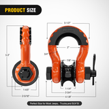 Nilight 3/4 inch D-Ring Shackle with Towing Pulley Orange (Pair), view 2