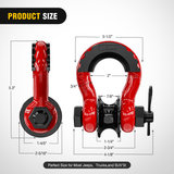 Nilight 3/4 inch D-Ring Shackle with Towing Pulley Red (Pair), view 2