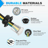 Nilight 3/4 Inch Dual Color Marker Light 10PCS Amber to Green Turn Signal Auxiliary Side Marker Clearance Indicator Bullet Lights 3 Plug IP68 Waterproof for Trailer Truck Pickup Camper RV ATV UTV Van Bus, view 4