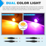 Nilight 3/4 Inch Dual Color Marker Light 10PCS Amber to Purple Turn Signal Auxiliary Side Marker Clearance Indicator Bullet Lights 3 Plug IP68 Waterproof for Trailer Truck Pickup Camper RV ATV UTV Van Bus, view 3