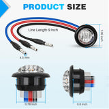 Nilight 3/4 Inch Dual Color Marker Light 10PCS Red to Blue Brake Auxiliary Side Marker Clearance Indicator Bullet Lights 3 Plug Connector IP68 Waterproof for Trailer Truck Pickup Camper RV ATV UTV Van Bus, view 2