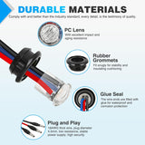 Nilight 3/4 Inch Dual Color Marker Light 10PCS Red to Blue Brake Auxiliary Side Marker Clearance Indicator Bullet Lights 3 Plug Connector IP68 Waterproof for Trailer Truck Pickup Camper RV ATV UTV Van Bus, view 4