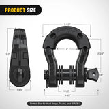 Nilight 3/4 inch Mega D-Ring Shackle With 7/8 inch Screw Pin 68000LBS Black (Pair), view 2