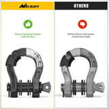 Nilight 3/4 inch Mega D-Ring Shackle With 7/8 inch Screw Pin 68000LBS Black (Pair), view 5