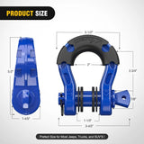 Nilight 3/4 inch Mega D-Ring Shackle With 7/8 inch Screw Pin 68000LBS Blue (Pair), view 2