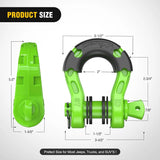 Nilight 3/4 inch Mega D-Ring Shackle With 7/8 inch Screw Pin 68000LBS Green (Pair), view 2