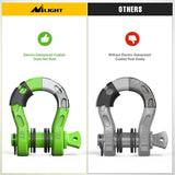 Nilight 3/4 inch Mega D-Ring Shackle With 7/8 inch Screw Pin 68000LBS Green (Pair), view 5