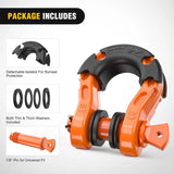 Nilight 3/4 inch Mega D-Ring Shackle With 7/8 inch Screw Pin 68000LBS Orange (Pair), view 4