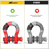 Nilight 3/4 inch Mega D-Ring Shackle With 7/8 inch Screw Pin 68000LBS Red (Pair), view 5
